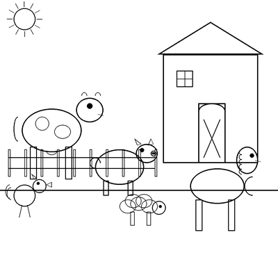 Farm Friends coloring page