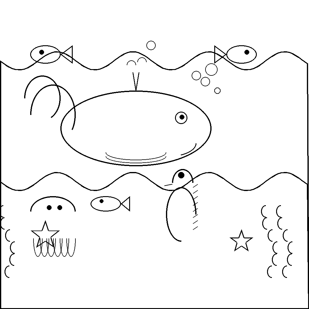 Ocean life coloring page