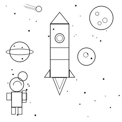 Space Adventure coloring page preview